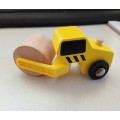 Wooden road construction vehicle