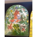 Replication of ,Tribes of Israel - Stained glass windows by Marc Chagall, on wood