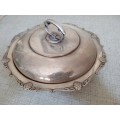 Silver plated serving dish with lid