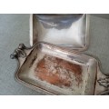 Well used silver plated serving dish with lid