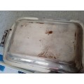 Well used silver plated serving dish with lid