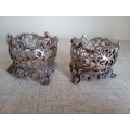 Pair of stunning silver plated glass/cup holders
