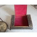 Antique jewellery box and manicure set(incomplete)