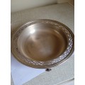 Silver plated footed fruit bowl with lattice edge