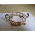 Small silver plated bowl holder