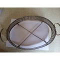 Oval silver plated dish holder