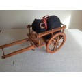 Wooden Wagon with Vintage Black Bear