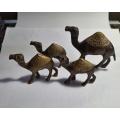 Set of 4 brass Camel ornaments