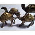 Set of 4 brass Camel ornaments