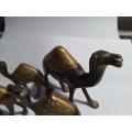 Set of 4 brass Camel ornaments
