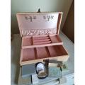 Large vintage jewellery box  and small empty holders