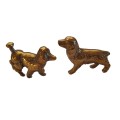 2 x Brass dogs ornamenta 5cm high