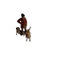Vintage miniature lead fox hunter and hounds