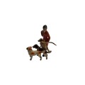 Vintage miniature lead fox hunter and hounds