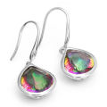 Earrings~8.6ct Genuine Rainbow Topaz Drop Earrings Dangle 925 Sterling Silver