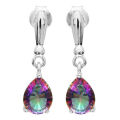 EARRINGS~2ct Luxury Genuine Mystic Rainbow Topaz Drop Earrings Dangle 925 Sterling Silver