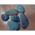 OPAL LOT~8.9tcw Multi Color Flashing On Blue, Doublet Opal Loose Gemstones Lot