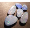 OPAL LOT~8.9tcw Multi Color Flashing On Blue, Doublet Opal Loose Gemstones Lot