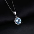 PENDANT~2.6Tct Natural Sky Blue Topaz Pendant 925 Sterling Silver