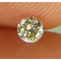 DIAMOND  - 0.11 CARAT TOP LIGHT BROWN, I1  ROUND BRILLIANT DIAMOND 3.05 x1.79mm