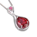 PENDANT~Stunning Lab Created Ruby Pendant set in .925 Sterling Silver