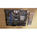 Motherboard + E5300 Dual Core Intel CPU + Backplate + Asus Crosshair Formula Motherboard