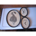3 FRAMED SILHOUETTES OF VICTORIAN FIGURES