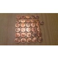 ** 31 UNC 1970 2nd Decimal Half Cent Coins. Bid Per Coin. **