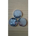 WOW!!!!!! Set Of Three 1988 Silver R1 Coins. Bid For The Set Of 3