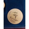Royal Australian Mint Sydney Olympics Gold Plated Medal And Pin Set