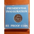 ** Beautiful 1994 Proof Presidential Inauguration R5 In Blue perspex Box **