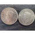**Silver Sale** 2 X 1951 Five Shillings. Bid Per Coin To Take Both