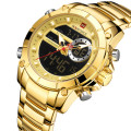 NAVIFORCE 9163 Luxury Men Gold Watch Nice Digital Quartz