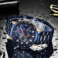 Lige Men`s Watch  With Luminous Pointers & Stainless Steel Brand