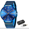 LIGE Men Quartz Watch Fashion Top Luxury Brand business Watches