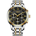 LIGE Full Steel Chronograph Watch For Men With Black Dial