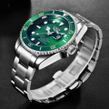 LIGE Luxury Mens Watch with Green Dial