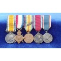 - Gorgeous Group of 5 x Miniature A Great War Medals (WW1) -