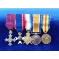 - Excellent Scrace Miniature Group CBE & CVO Also Three A Great War Medals (WW1) Group of 5 -