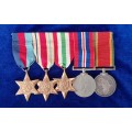 - WW2 Group of 5 x Medals Awarded to W.L. Stringer -
