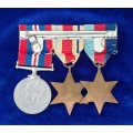 - WW2 Group of 3 x Medals, Unnamed as to British Recipients -