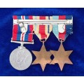 - WW2 Group of 3 x Medals, Unnamed as to British Recipients -