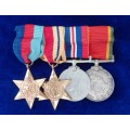 - WW2 Group of 4 x Medals Awarded to F.M Brummer -
