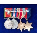 - WW2 Group of 4 x Medals Awarded to F.M Brummer -