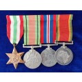 - WW2 Group of 4 x Medals Awarded to M.J Grobler -