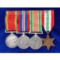 - WW2 Group of 4 x Medals Awarded to M.J Grobler -