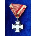 - Austria-Hungary Military Merit Cross 3rd Class with Crossed swords on Ribbon -