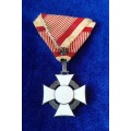 - Austria-Hungary Military Merit Cross 3rd Class with Crossed swords on Ribbon -