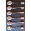 Set of 6 Beautiful Delft EPNS Spoons with Dutch Clogs at the ends