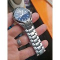 Blue Seiko Quartz with date, steel bracelet